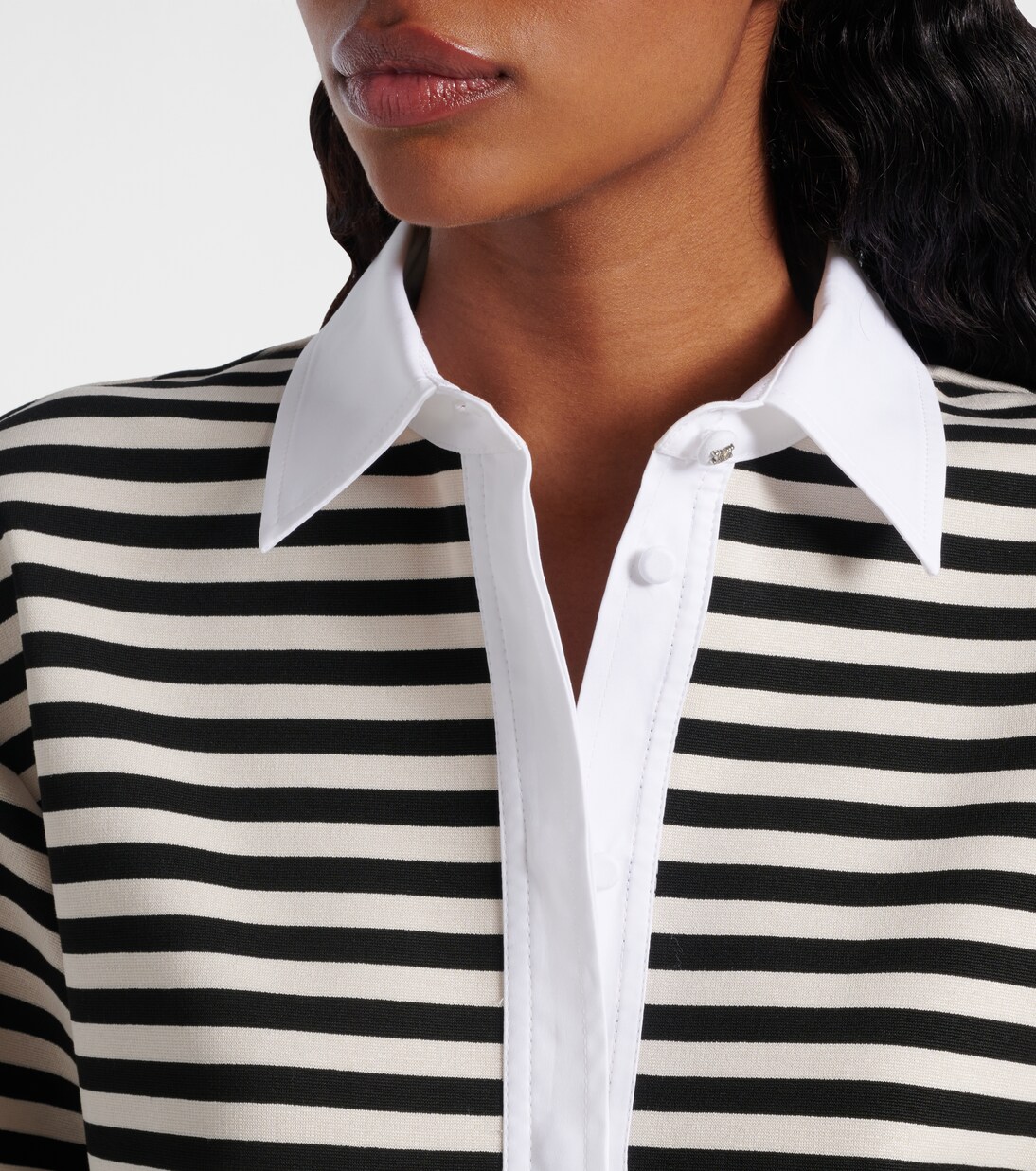 Wilson striped poplin-trimmed jersey shirt | Max Mara