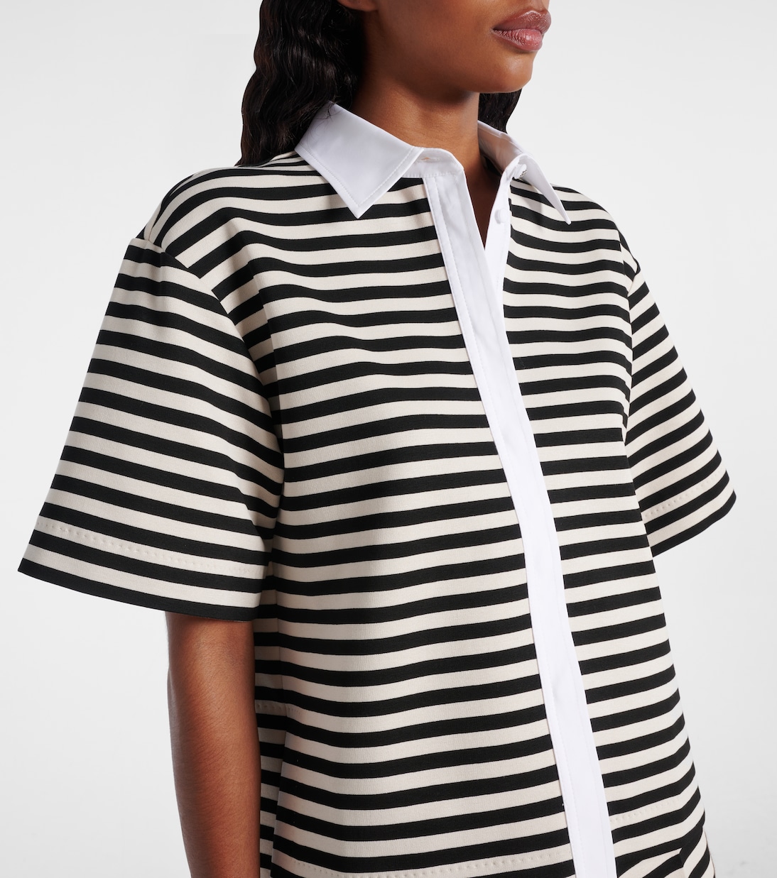 Wilson striped poplin-trimmed jersey shirt | Max Mara