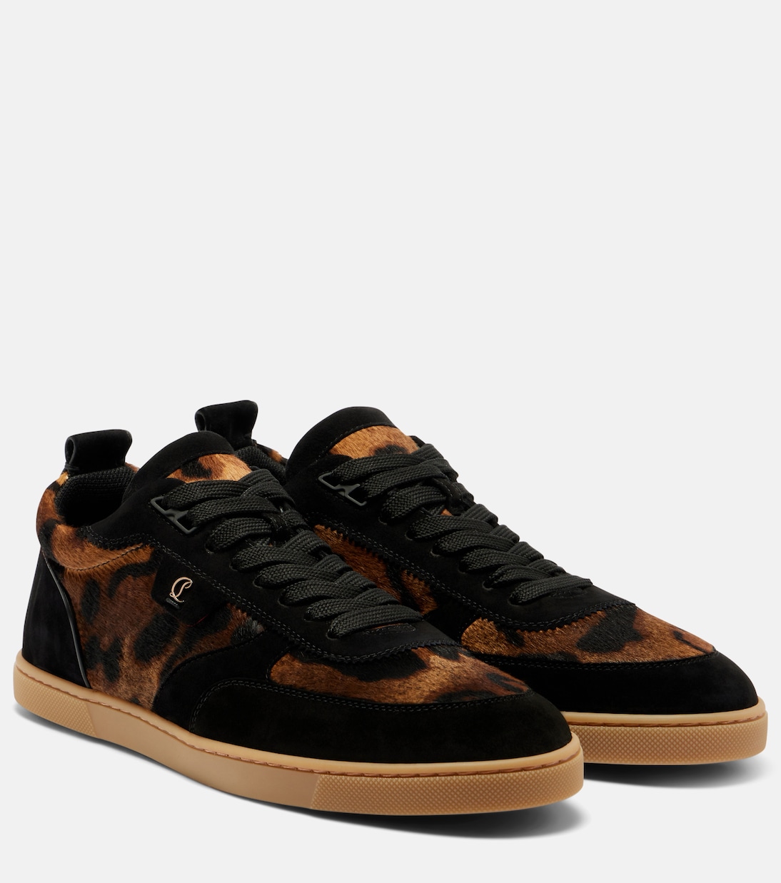 Suede-trimmed calf hair sneakers | Christian Louboutin