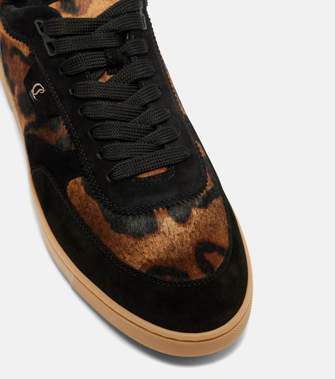Suede-trimmed calf hair sneakers | Christian Louboutin