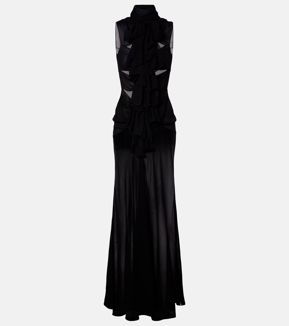 Cutout ruffled jersey gown | Alaïa