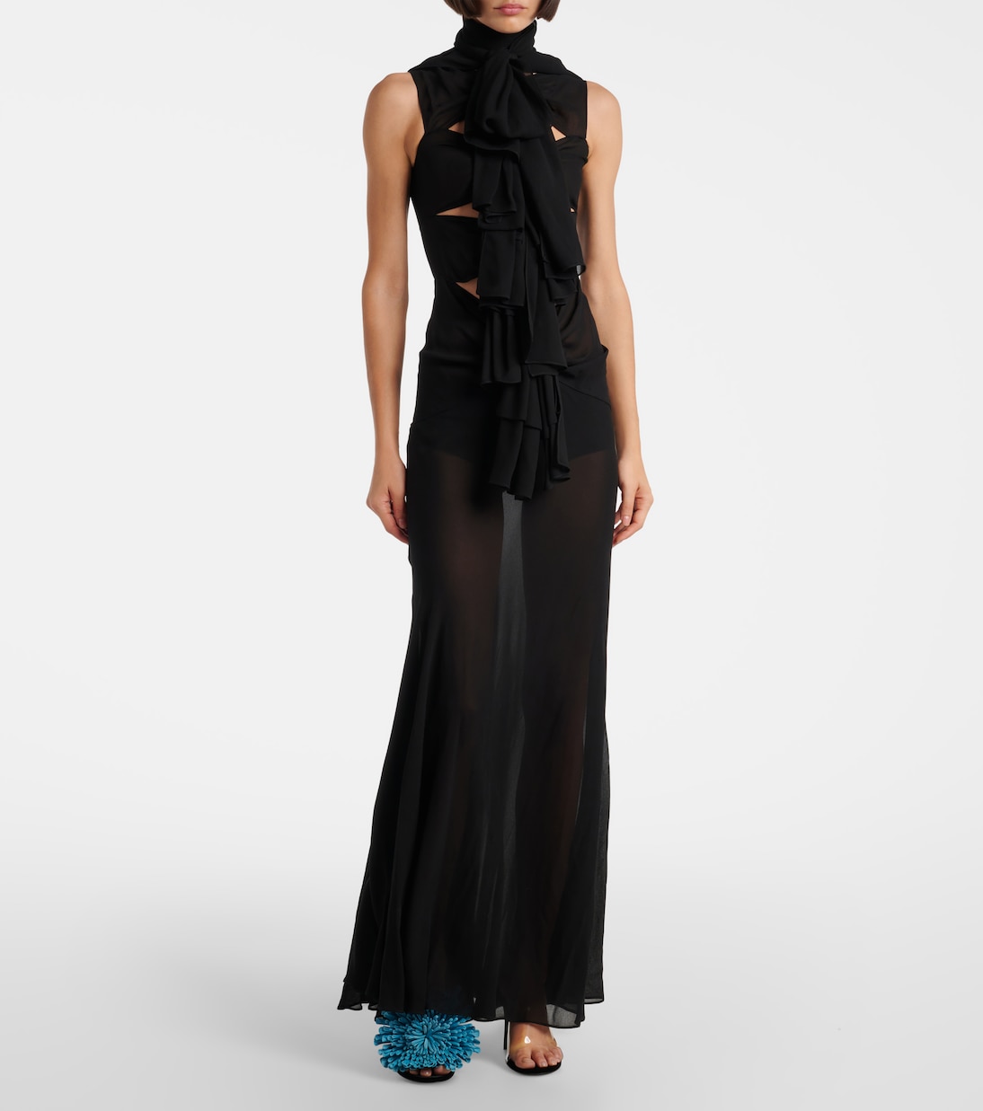 Cutout ruffled jersey gown | Alaïa
