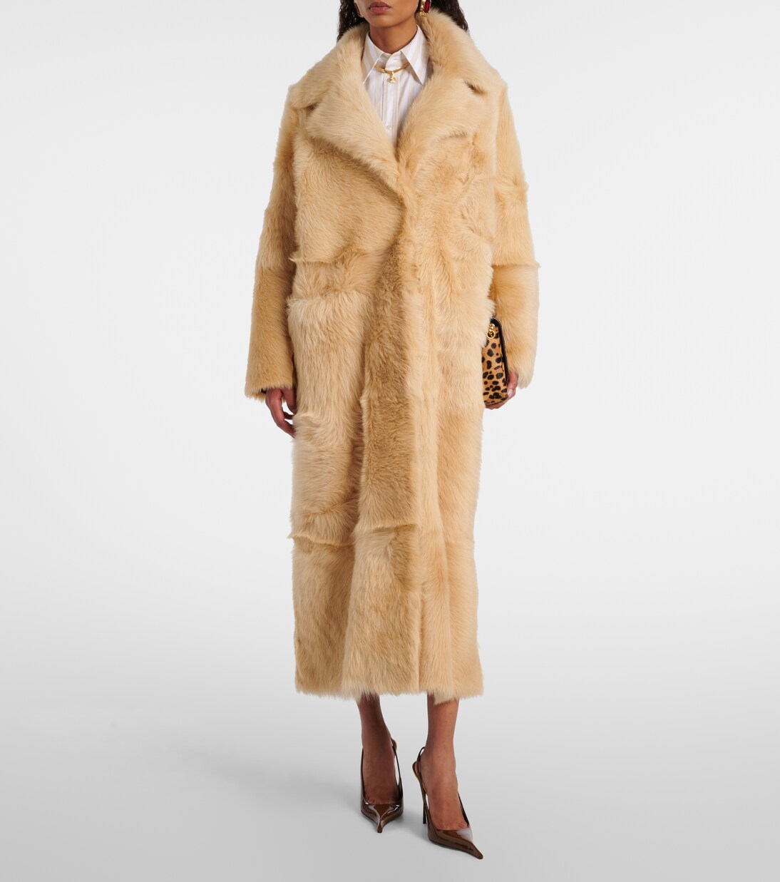 Mantel Evita Long aus Shearling | Nour Hammour
