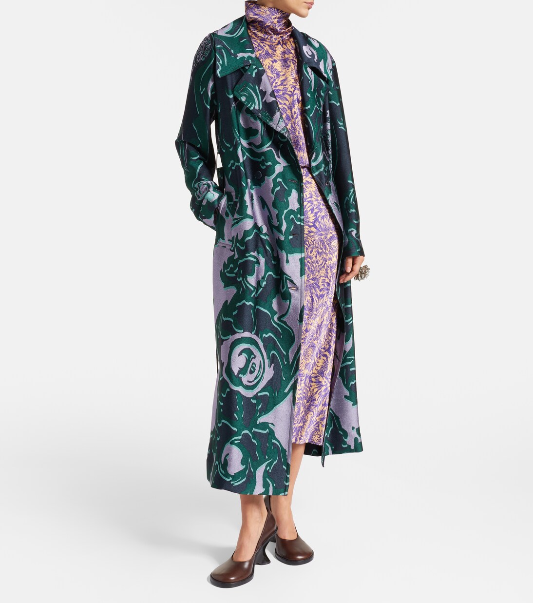 Floral silk satin blouse | Dries Van Noten