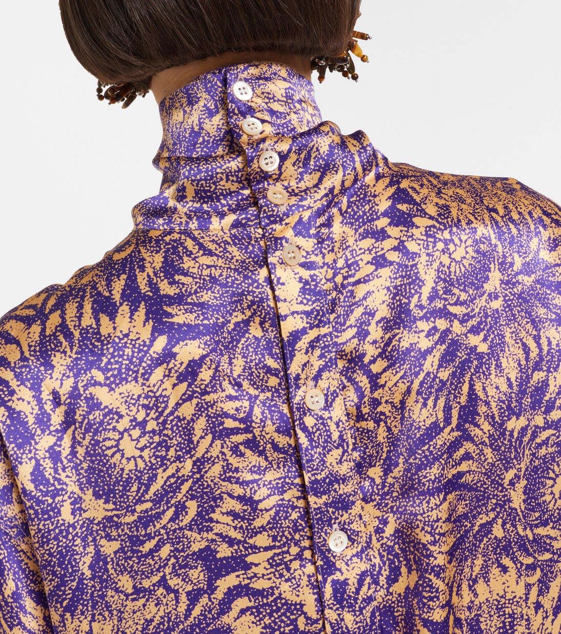 Floral silk satin blouse | Dries Van Noten
