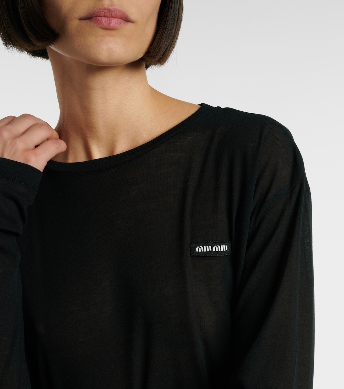 Longsleeve aus Baumwoll-Jersey | Miu Miu