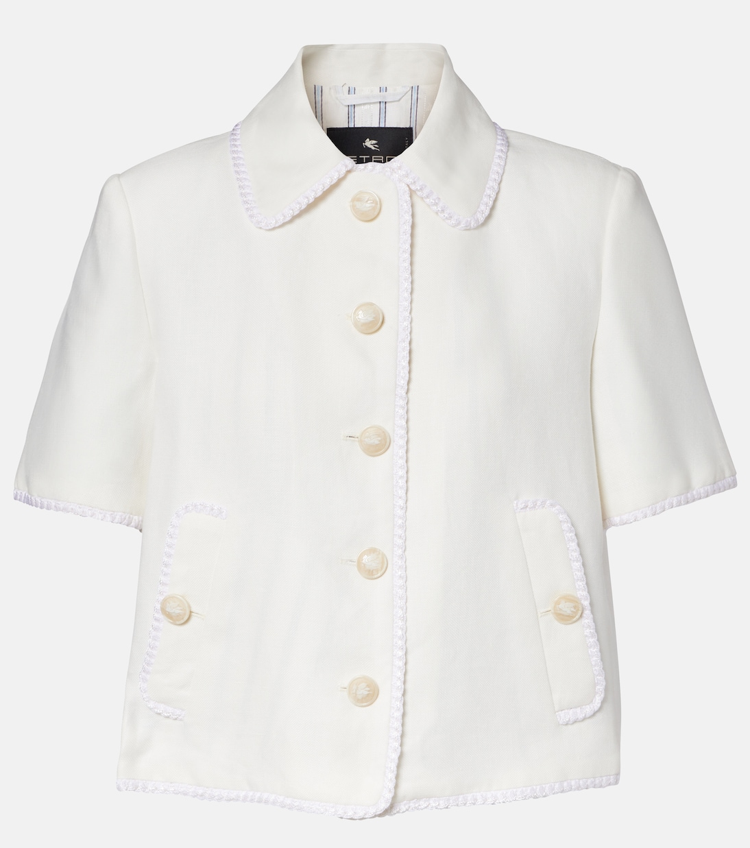 Wool-blend trimmed linen jacket | Etro