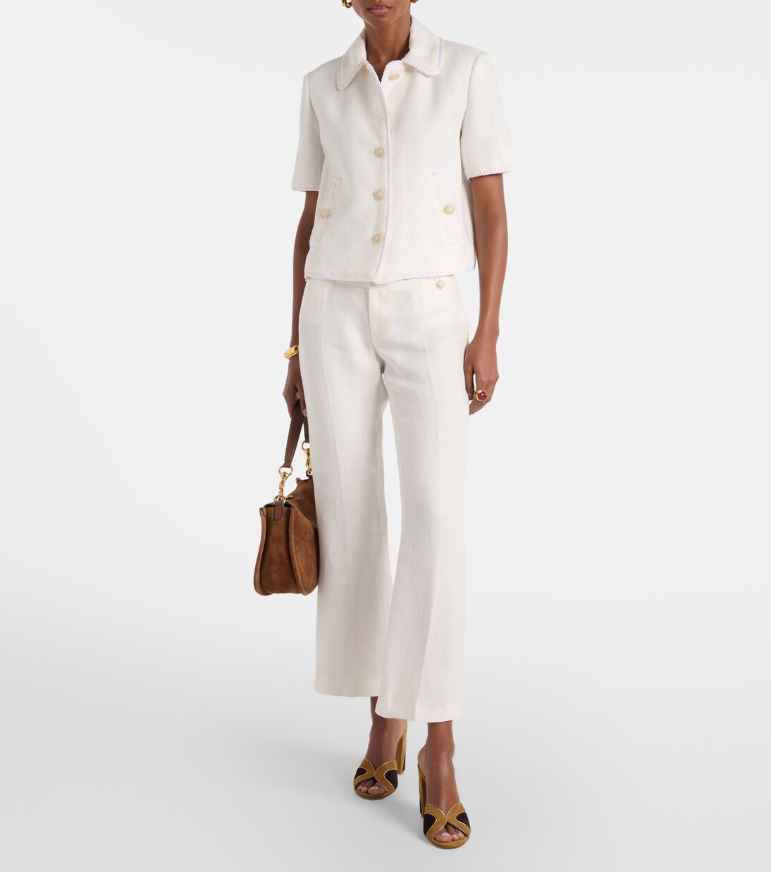 Wool-blend trimmed linen jacket | Etro