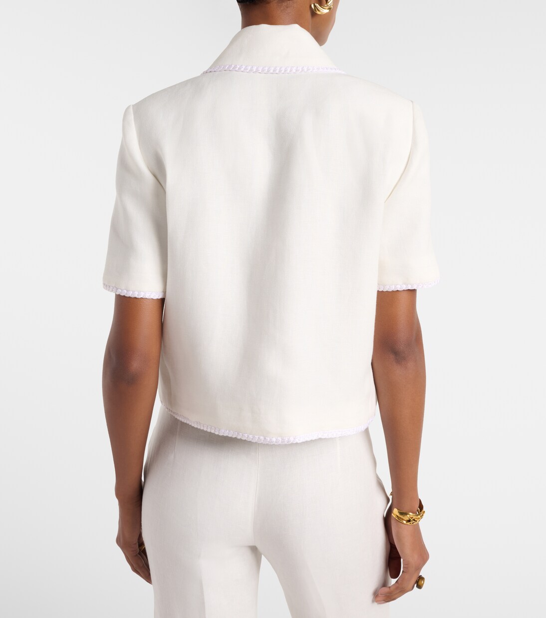 Wool-blend trimmed linen jacket | Etro