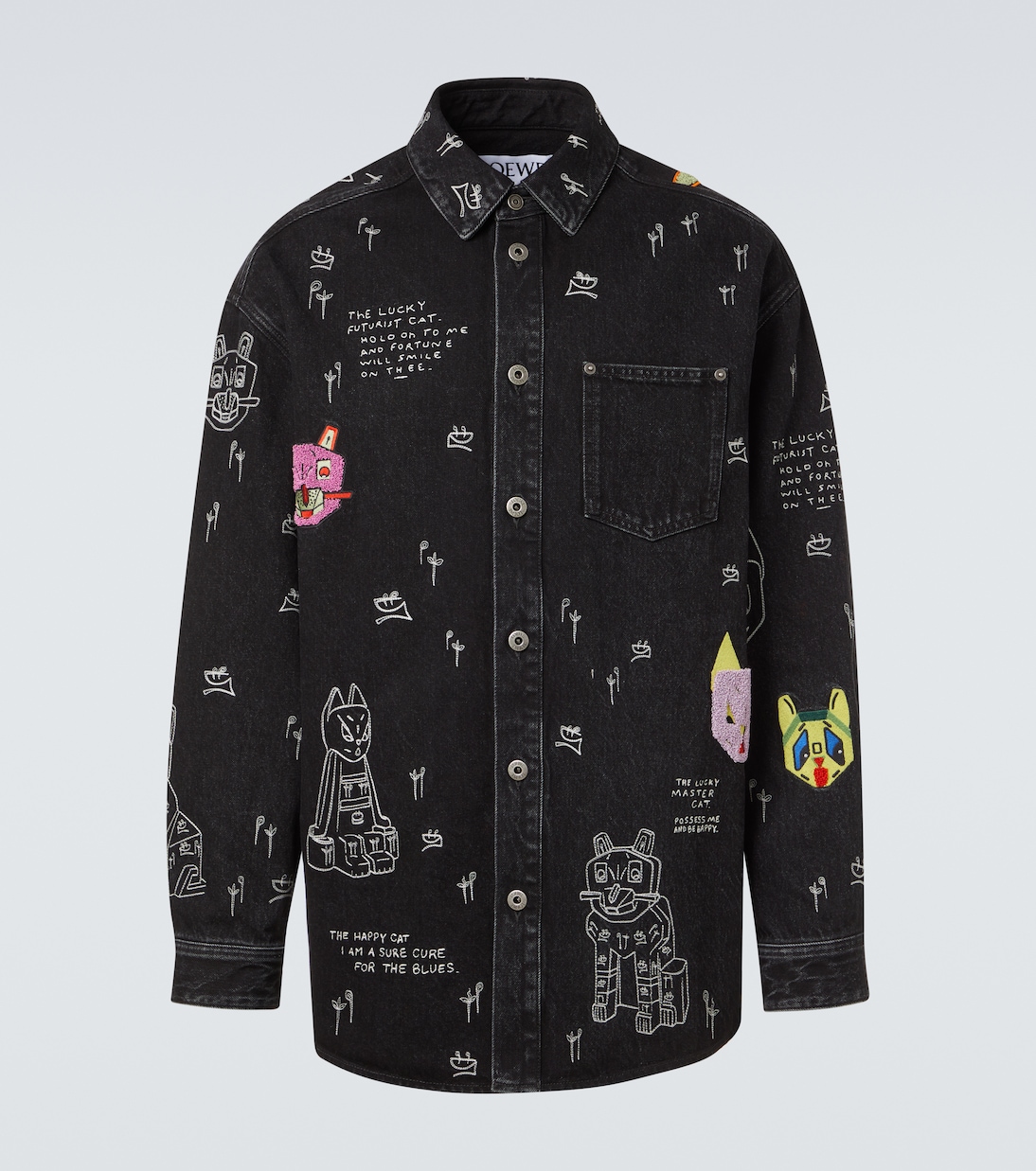 X Louis Wain Bestickte Hemdjacke aus Denim | Loewe