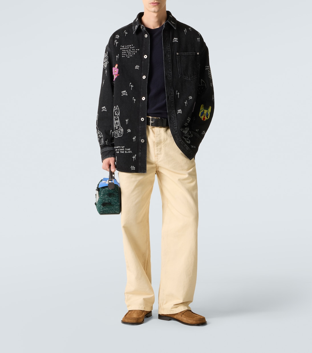 X Louis Wain Bestickte Hemdjacke aus Denim | Loewe