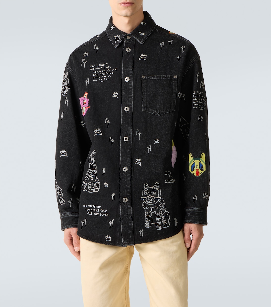 X Louis Wain Bestickte Hemdjacke aus Denim | Loewe