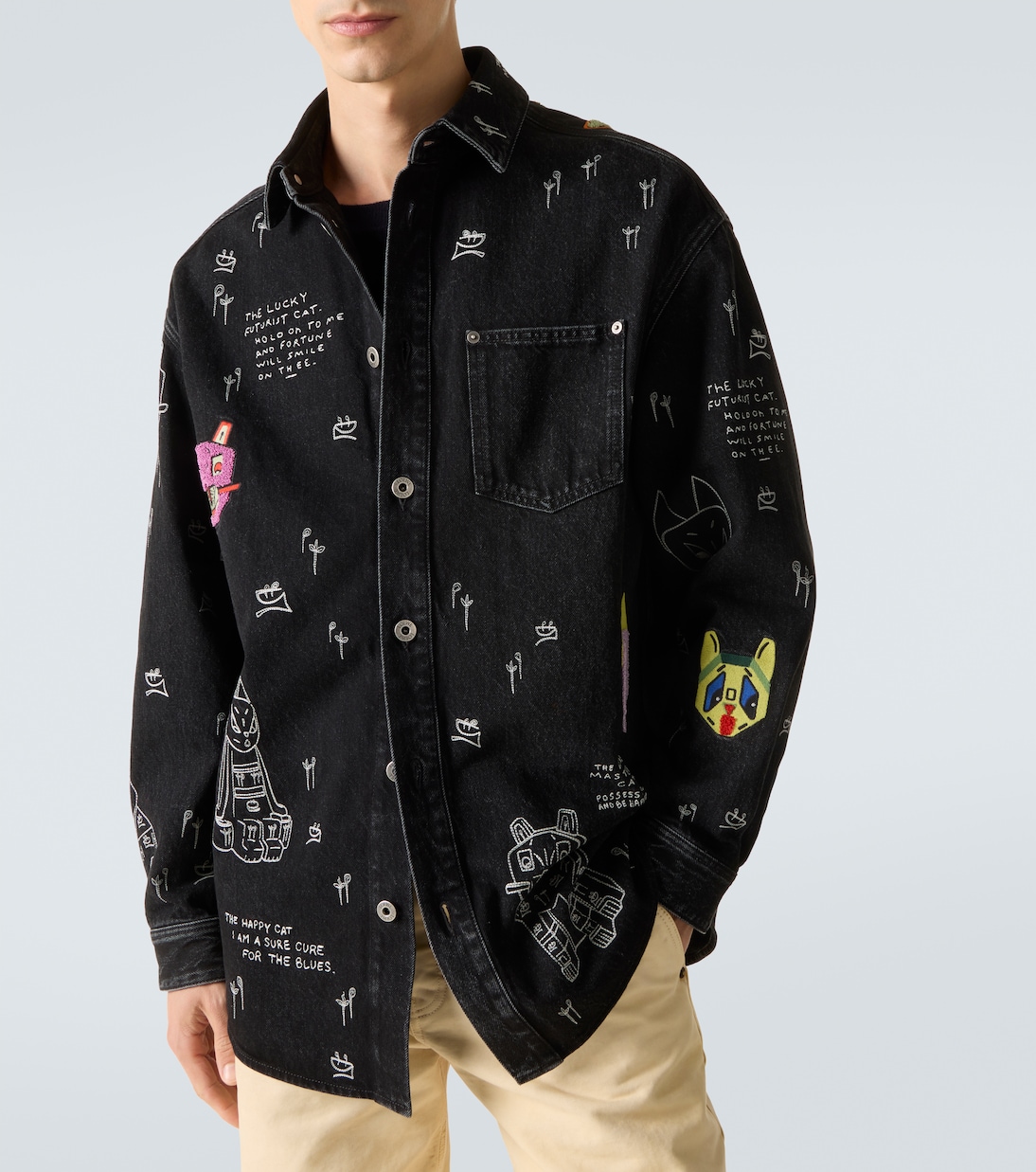 X Louis Wain Bestickte Hemdjacke aus Denim | Loewe