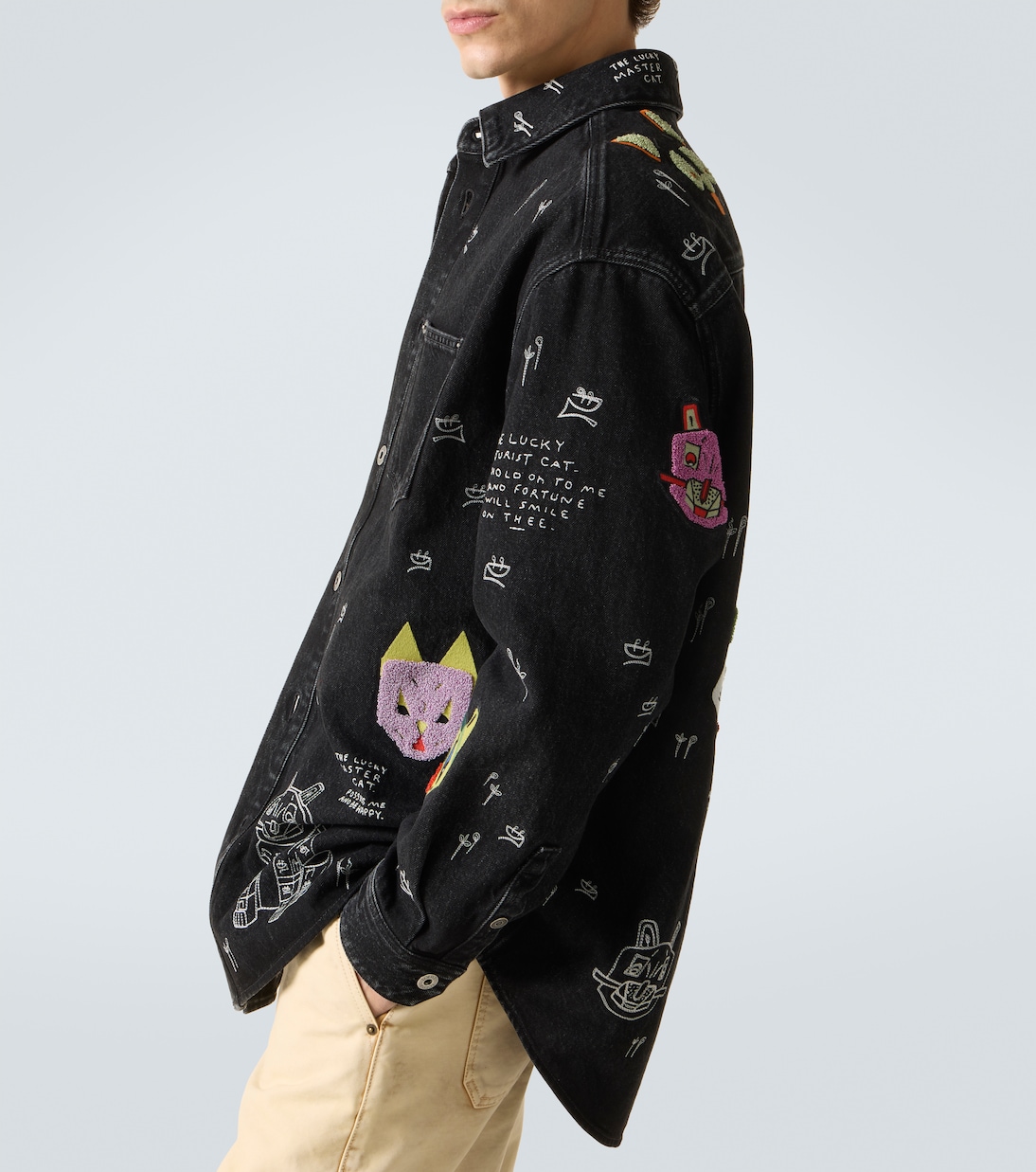 X Louis Wain Bestickte Hemdjacke aus Denim | Loewe