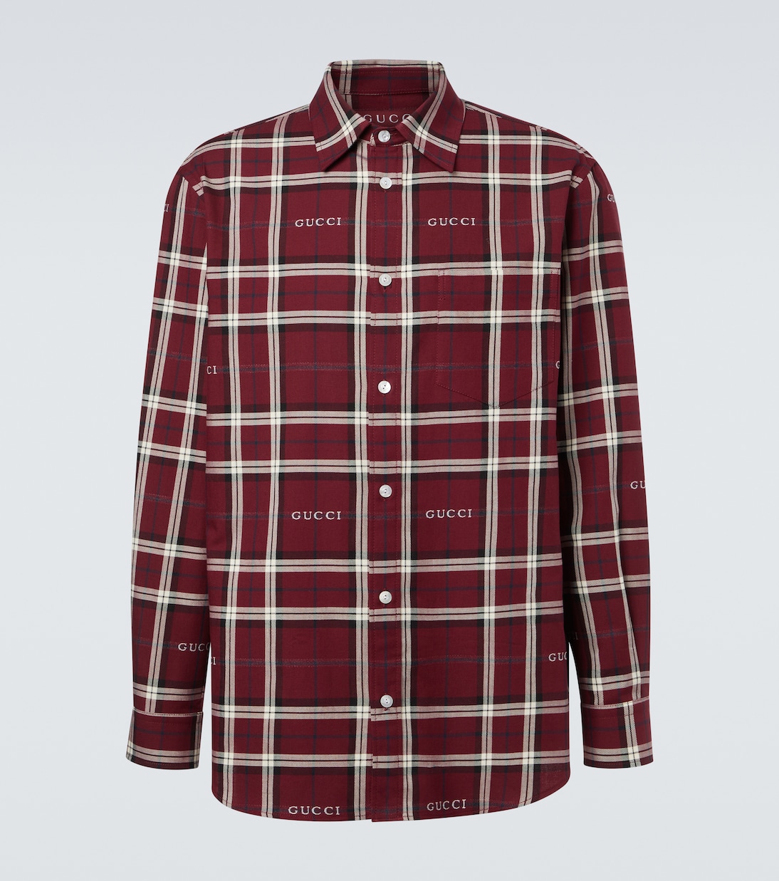 Gucci Script plaid cotton jacquard shirt | Gucci