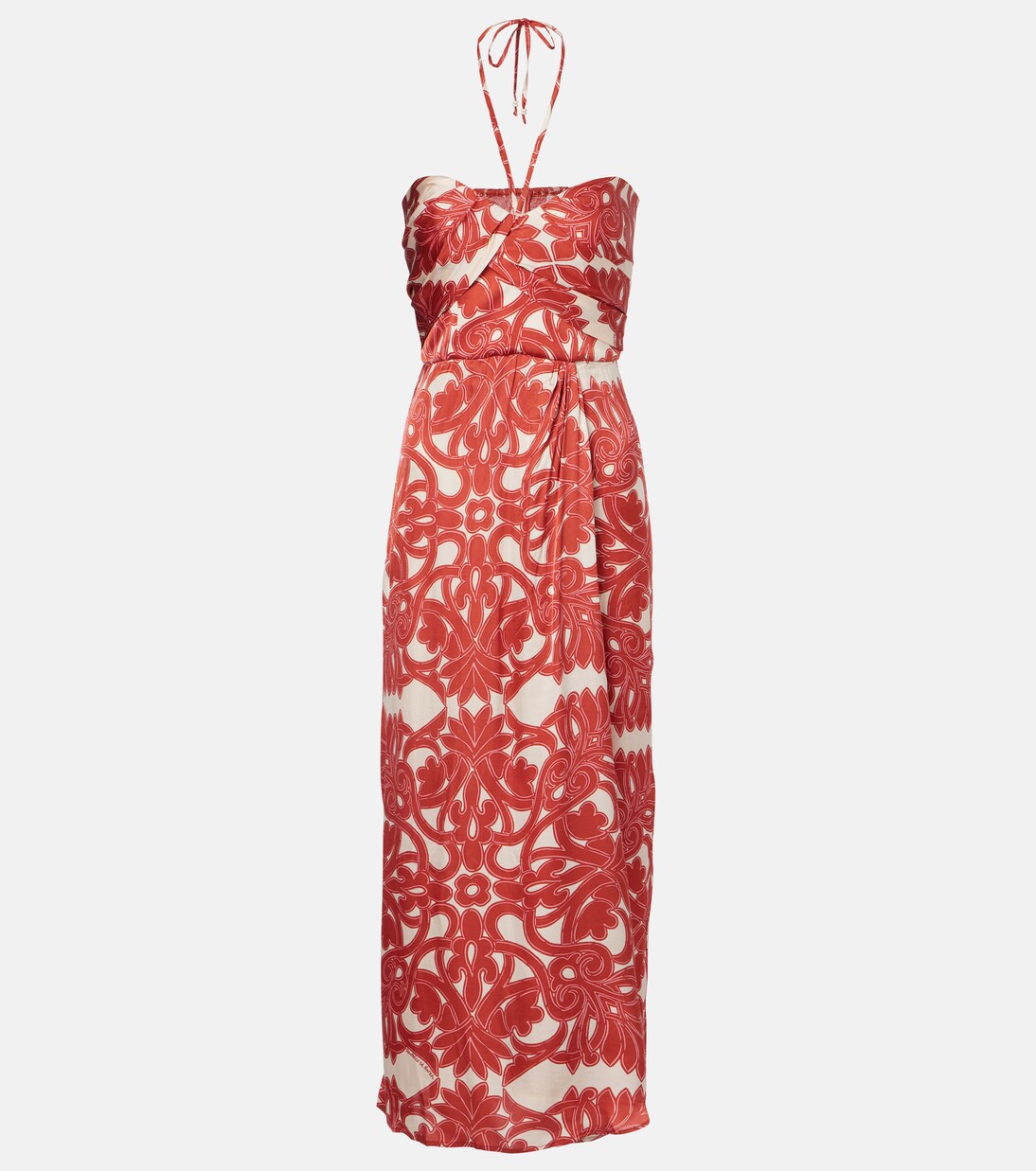 Collina printed satin midi dress | Poupette St Barth