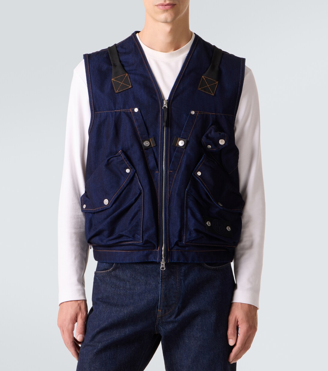 Denim cargo vest | Stone Island