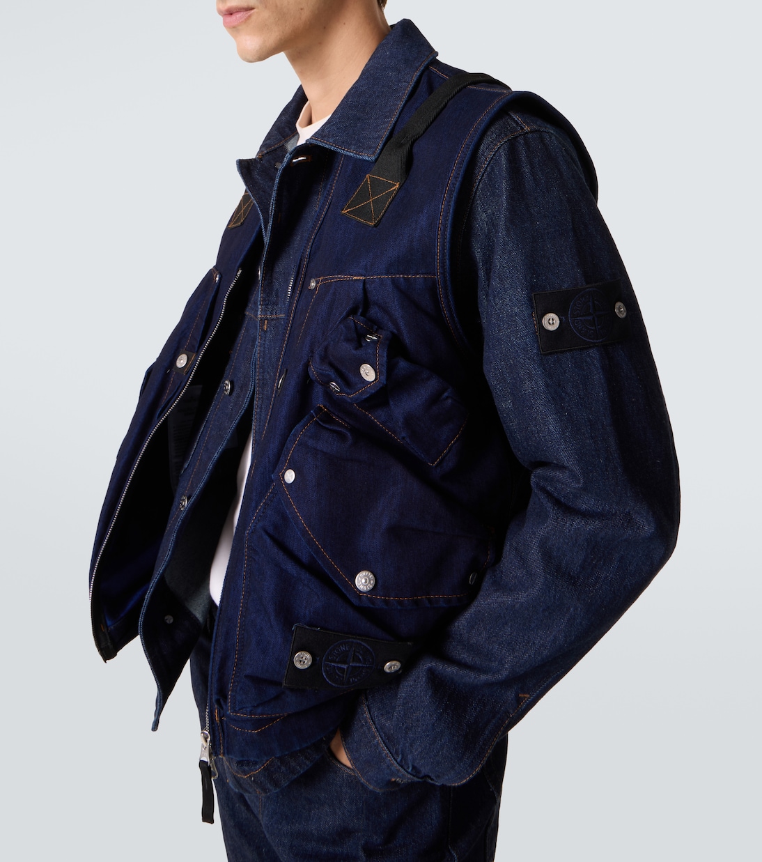 Denim cargo vest | Stone Island