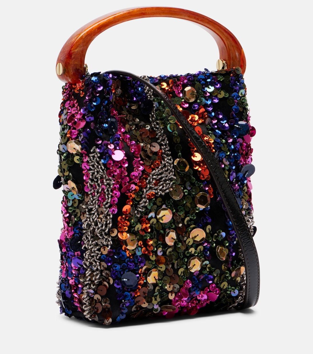 Crisp Small sequined satin top-handle bag | Dries Van Noten
