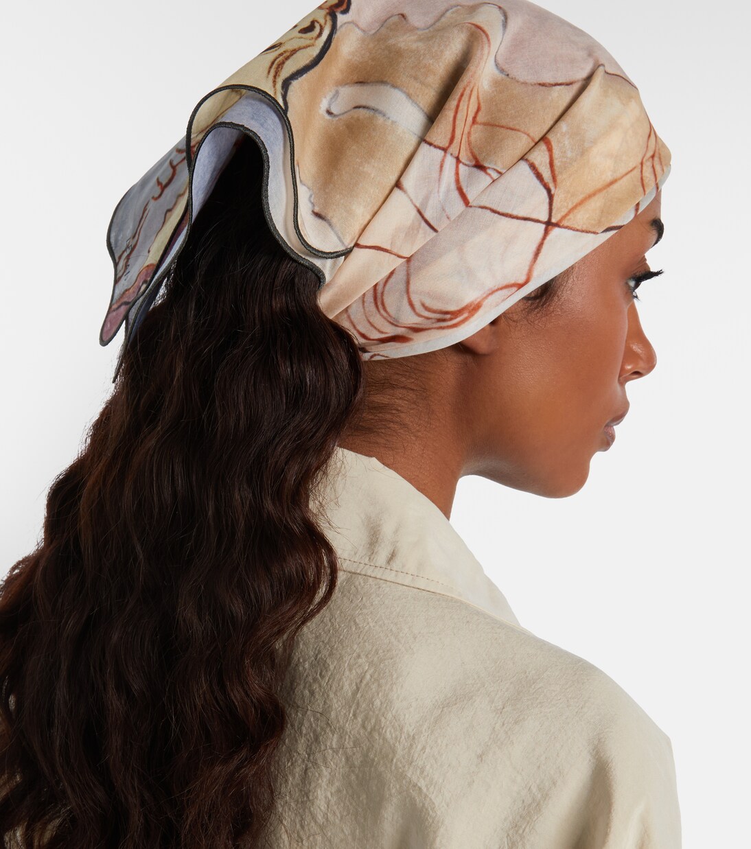 Printed cotton scarf | Lemaire