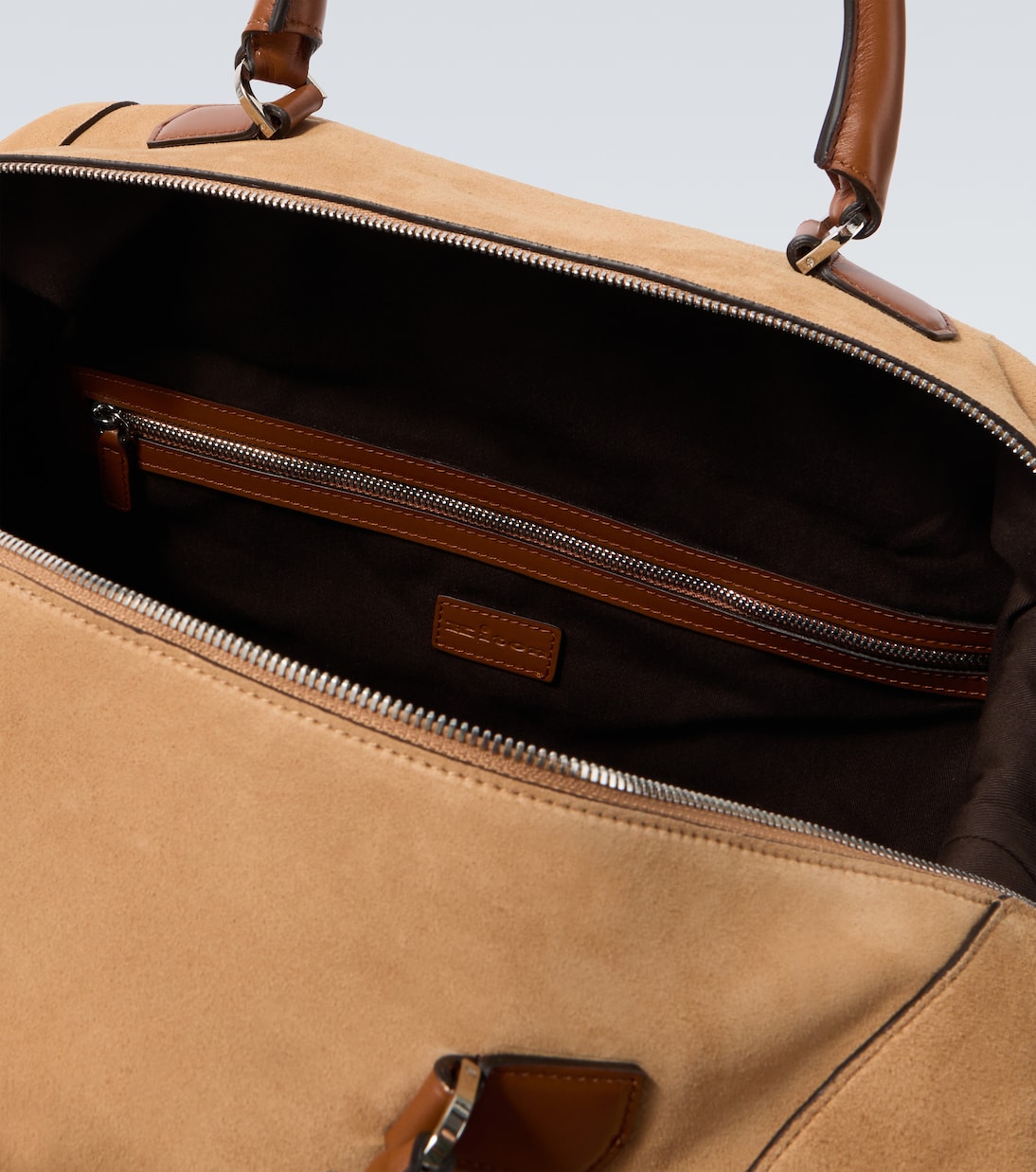 Leather-trimmed suede duffel bag | Kiton