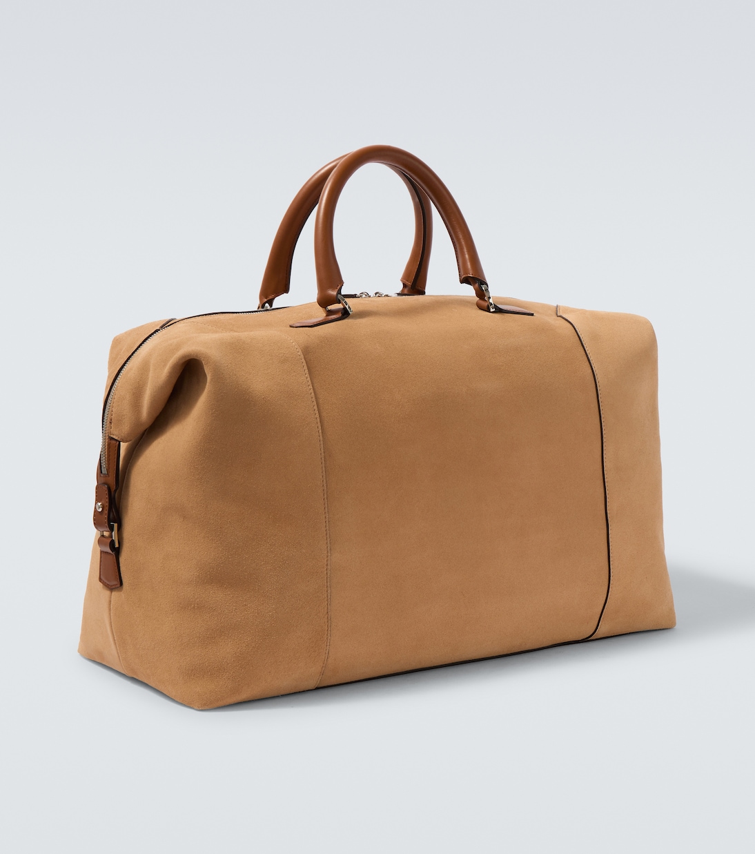 Leather-trimmed suede duffel bag | Kiton