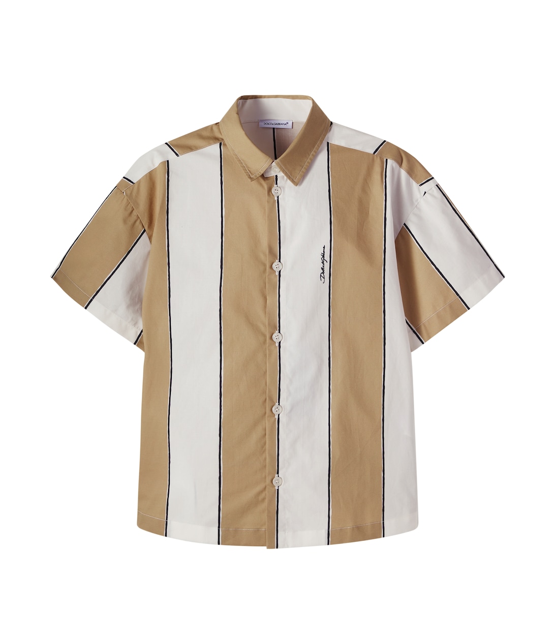 Striped cotton bowling shirt | Dolce&Gabbana Kids