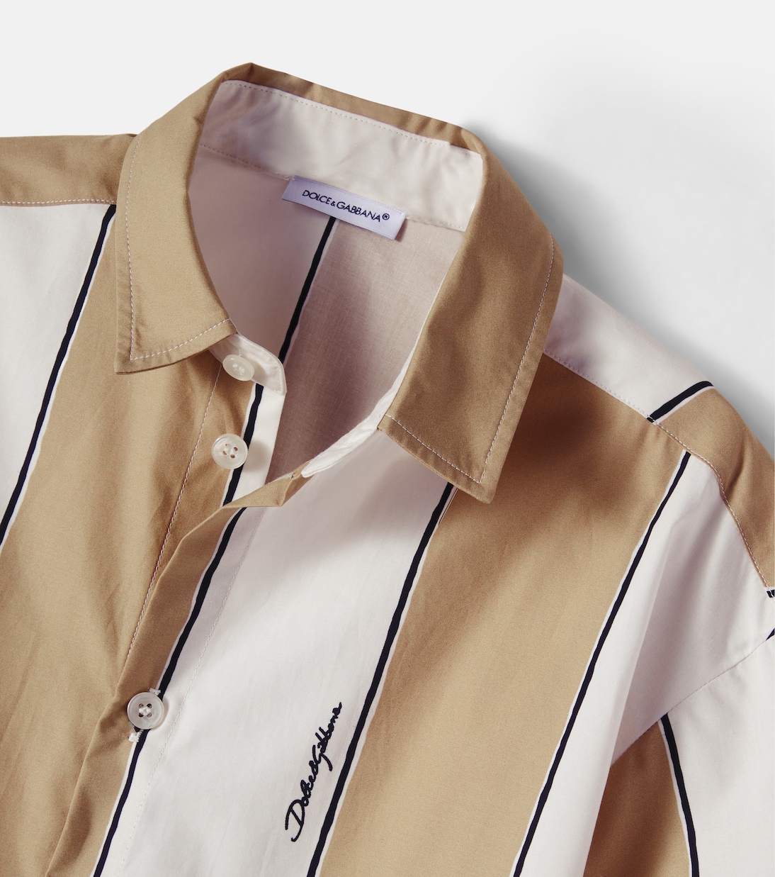 Striped cotton bowling shirt | Dolce&Gabbana Kids