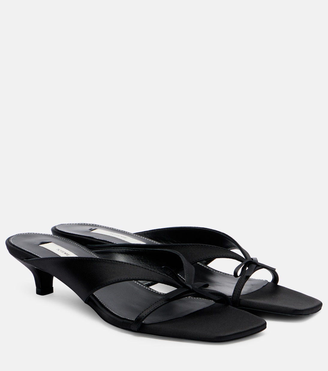 Bow-detail satin thong sandals | Toteme