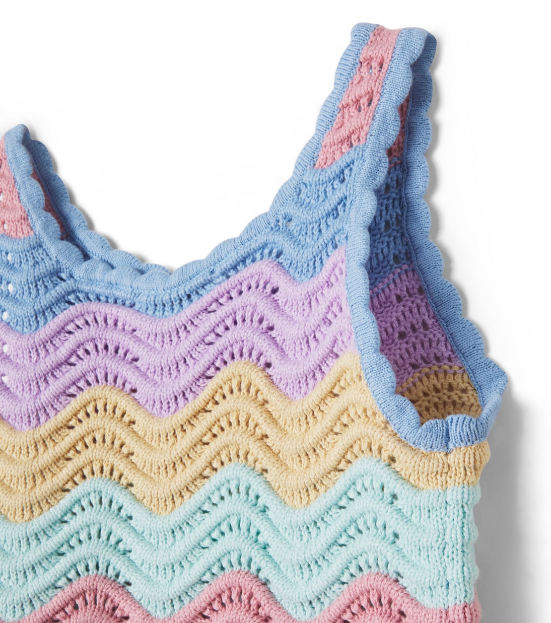 Scalloped striped cotton tank top | Stella McCartney Kids