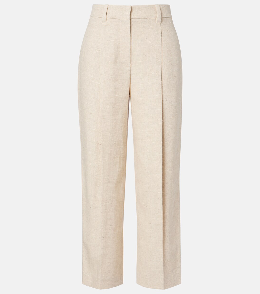 Weite Cropped-Hose aus Leinen, Seide und Hanf | Brunello Cucinelli