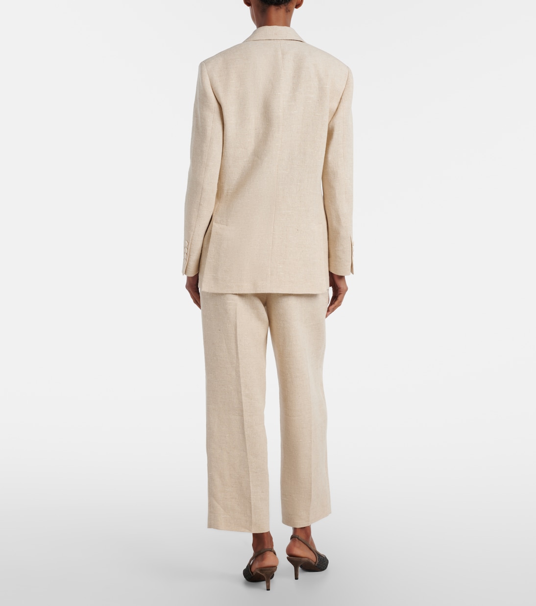 Weite Cropped-Hose aus Leinen, Seide und Hanf | Brunello Cucinelli