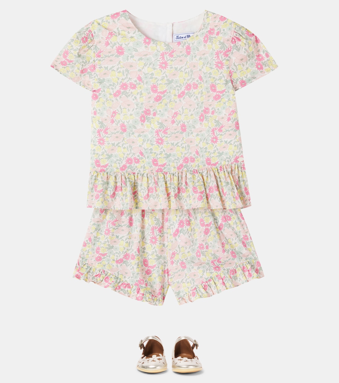 Ensemble top et short en coton à fleurs | Tartine et Chocolat