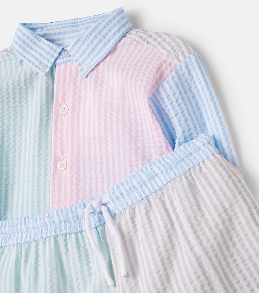 Striped seersucker shirt and shorts set | Patachou