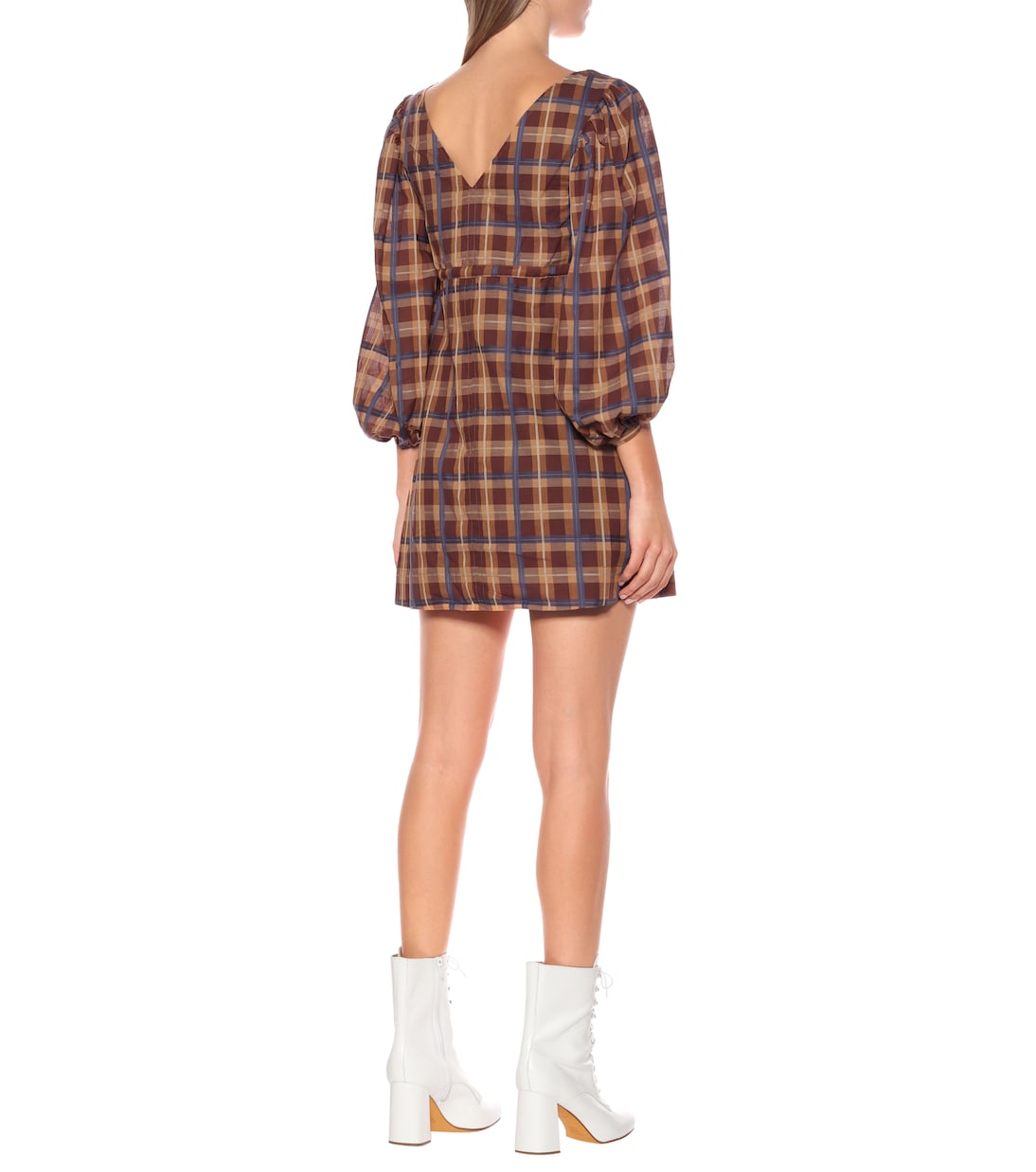 Keshi checked cotton-blend minidress | Staud