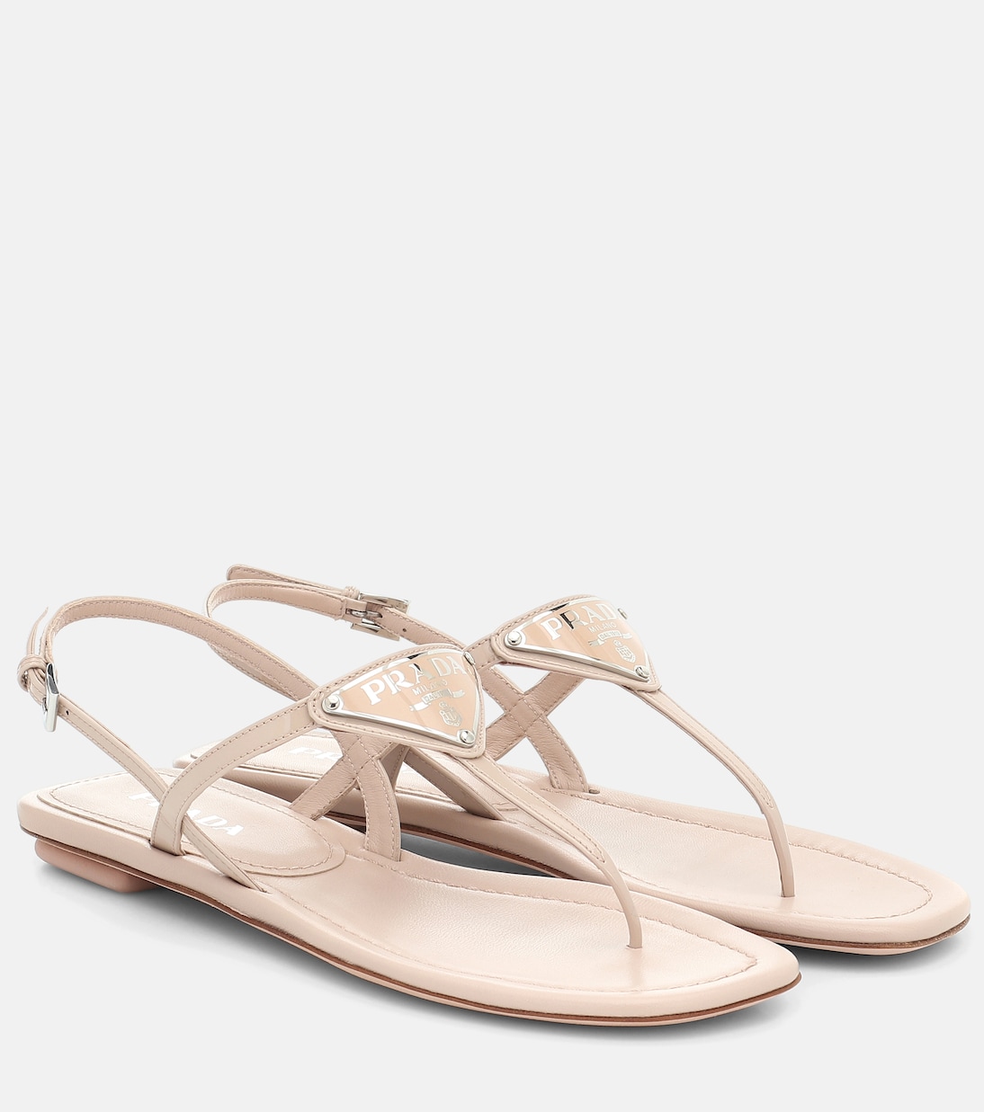 Patent leather thong sandals | Prada