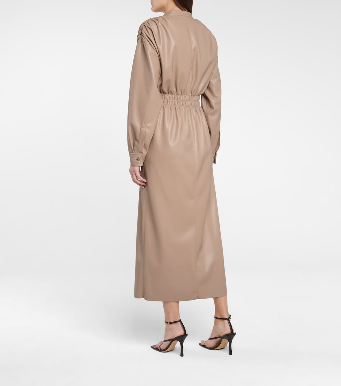 Robe midi Jayce en cuir synthétique | Nanushka