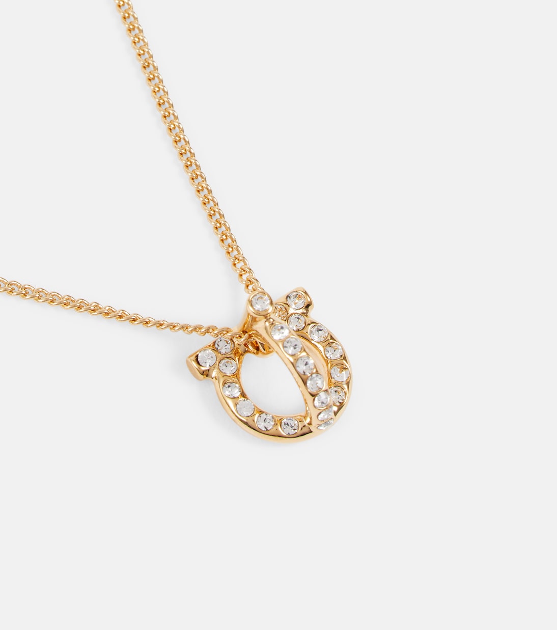 Gancini crystal- embellished necklace | Ferragamo