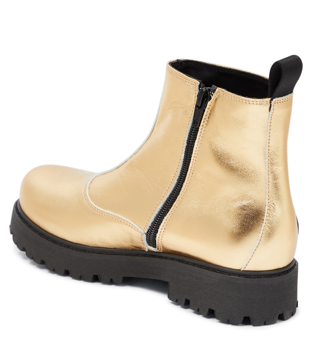Stivali in pelle metallizzata con toppa | Moschino Kids