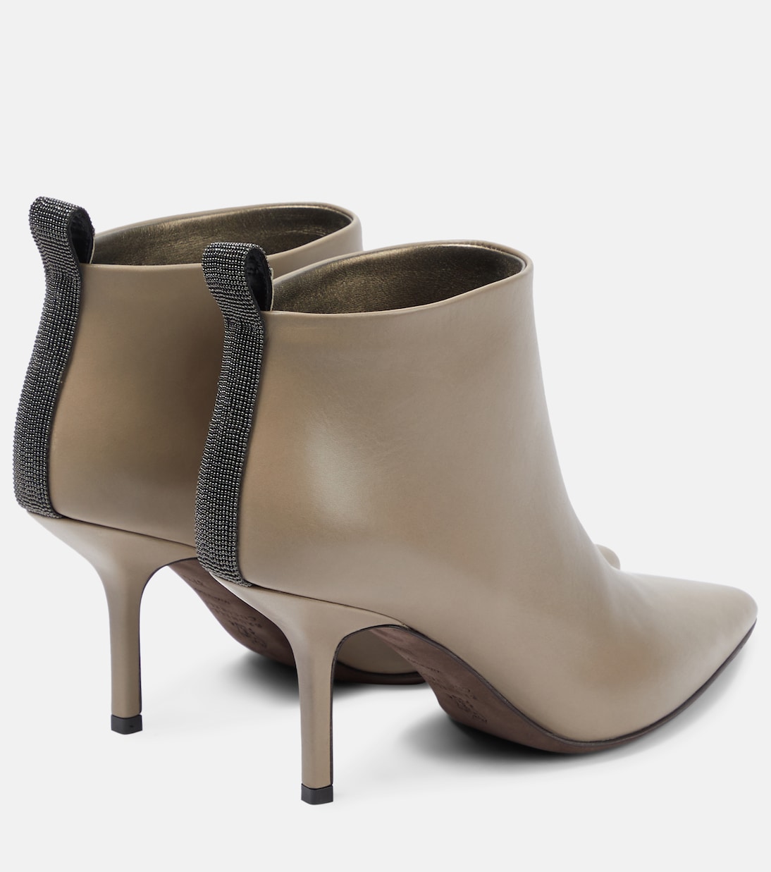 Beaded leather ankle boots | Brunello Cucinelli
