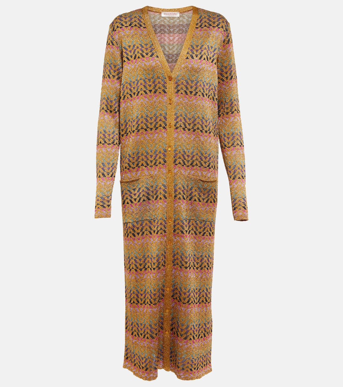 Cardigan in jacquard con lamé | Valentino