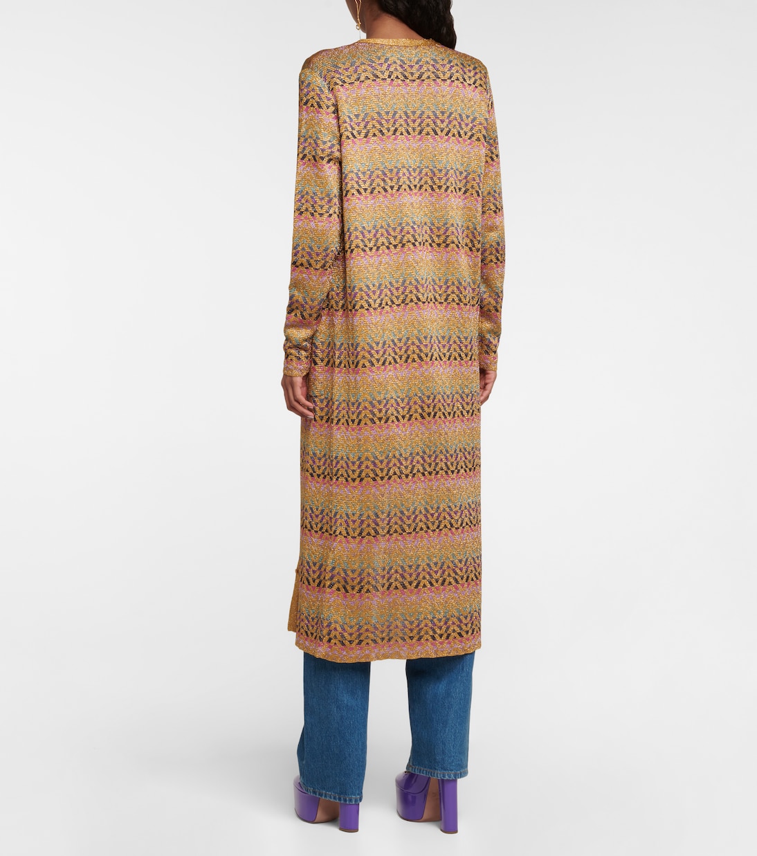 Cardigan in jacquard con lamé | Valentino