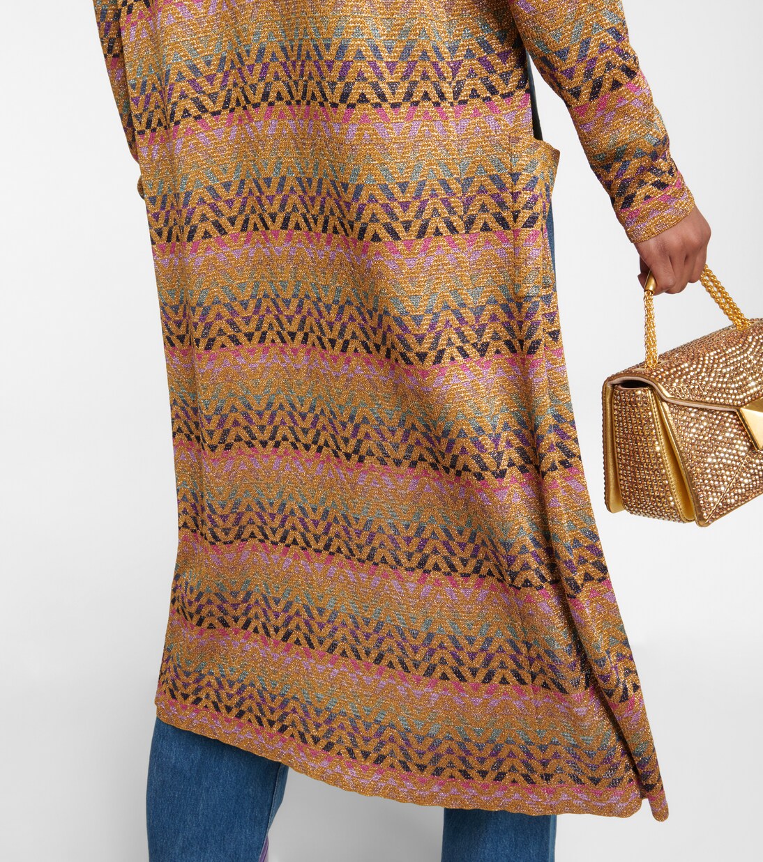 Cardigan in jacquard con lamé | Valentino