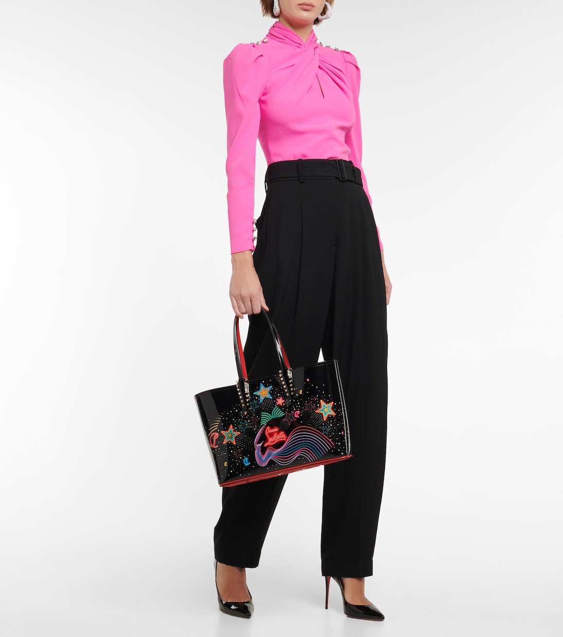 Borsa Cabata Small in pelle con stampa | Christian Louboutin