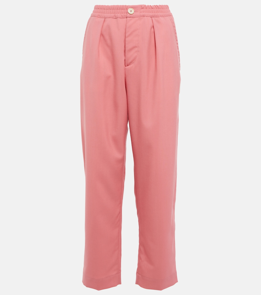 High-rise pleated wool crop pants | Marni
