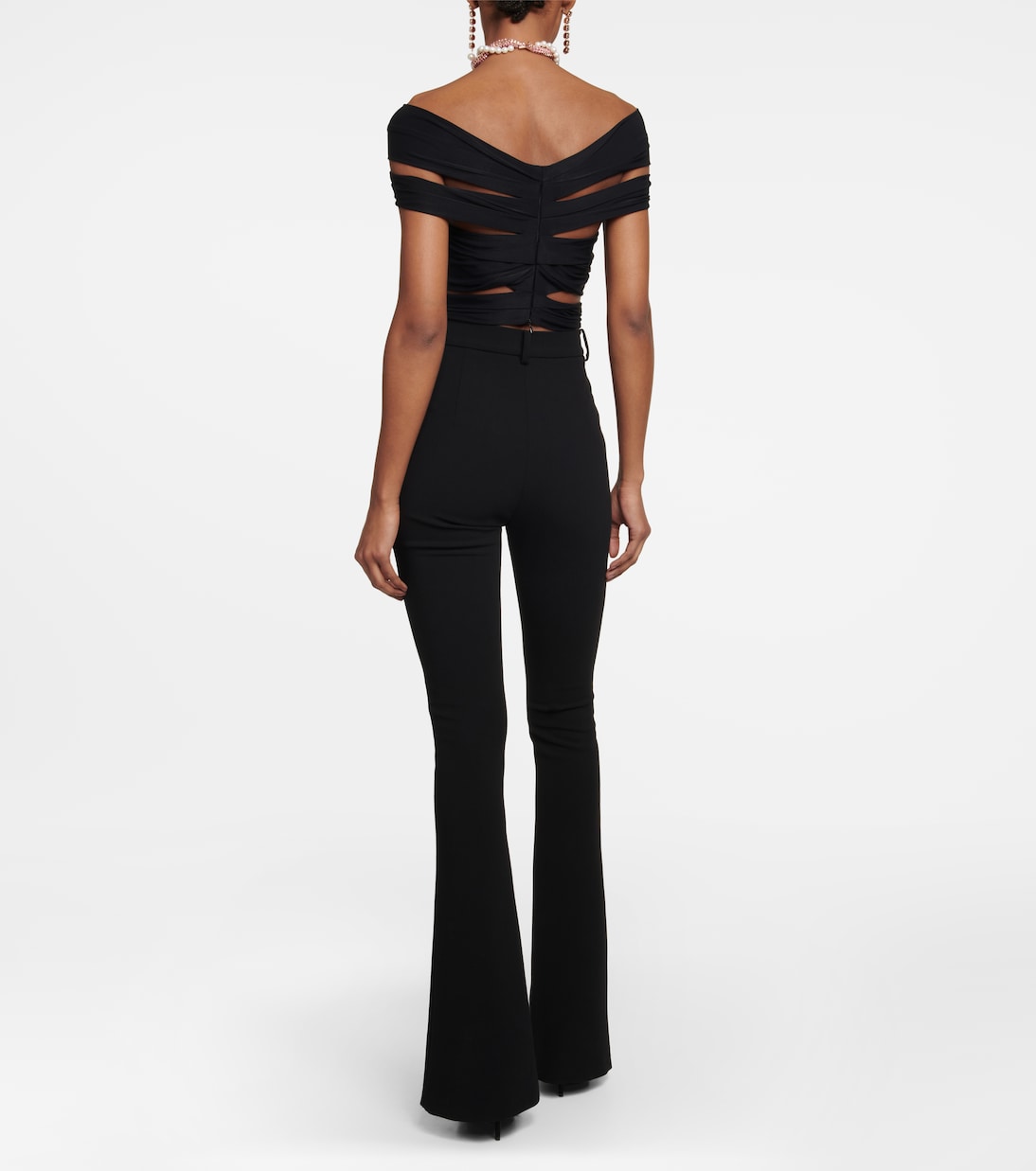 Cutout off-shoulder jersey crop top | Magda Butrym