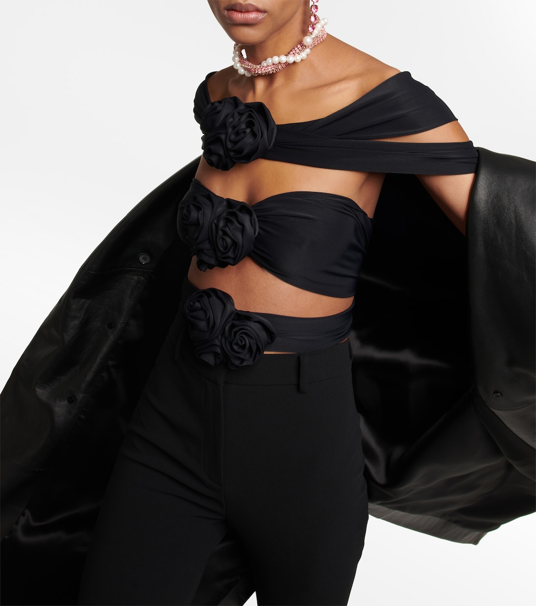 Cutout off-shoulder jersey crop top | Magda Butrym
