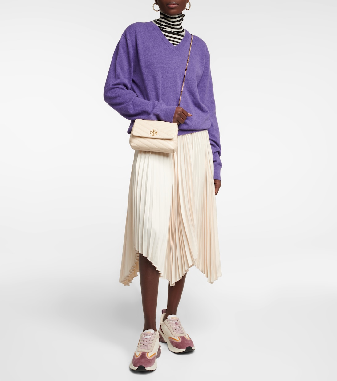 Good Luck suede-trimmed sneakers | Tory Burch