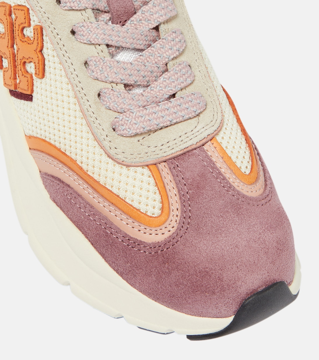 Good Luck suede-trimmed sneakers | Tory Burch