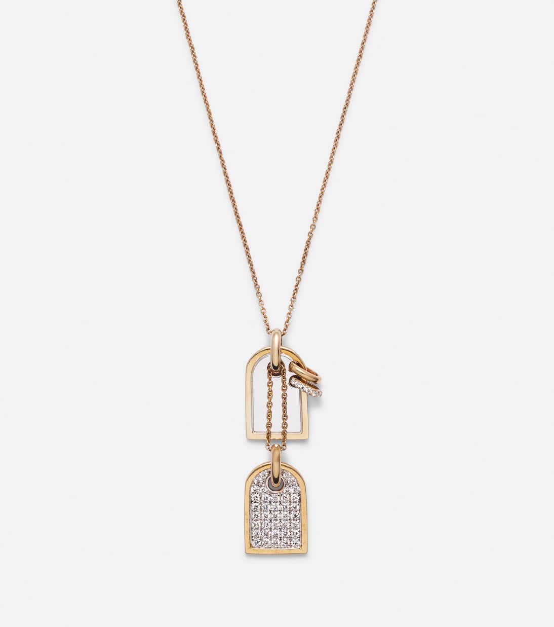Collier Medaille en or 9 ct et diamants | Rainbow K